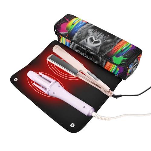 Bolsa de viaje para herramientas de cabello con almohadilla resistente al calor y organizador para planchas, rizadores y alisadores. miniatura 2