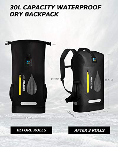 image for IDRYBAG PVC Waterproof Dry Bag Outdoor 30L, Marine Dry Bag Water Sport