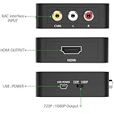 STFMHEZ RCA to HDMI 1080P AV RCA to HDMI Converter Composite CVBS AV to HDMI Video Audio Converter Adapter for PC Laptop Mini Xbox PS2 PS3 TV STB VHS VCR Camera DVD, Supporting PAL/NTSC - Image 4