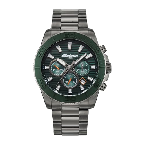 Image of Titan Octane Fashion Accendo Chronograph with Knurled Bezel & Lume Hands Watch for Men - 90239KM02
