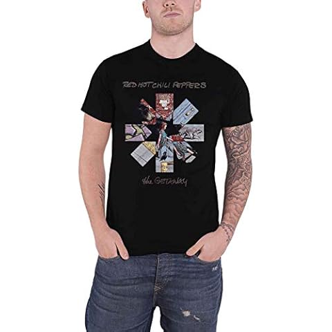 Red Hot Chili Peppers Men's Getaway Album Asterisk Slim Fit T-Shirt XX-Large Black Cover