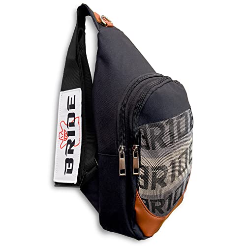 W-POWER JDM Bride Racing Backpack Brown Bottom with Adjustable Straps, Gradation Crossbody Shoulder Daypack (Bride Strap - Black)4