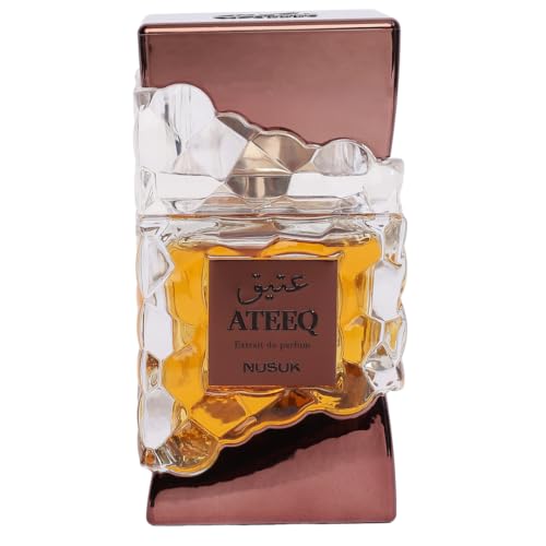 Nusuk Ateeq Herrenparfum - 100 ml | Langerhaltender Parfümextrakt | Noten von Zitrusfrüchten Gewürzen und Holz | Kühnes männliches Luxusparfum