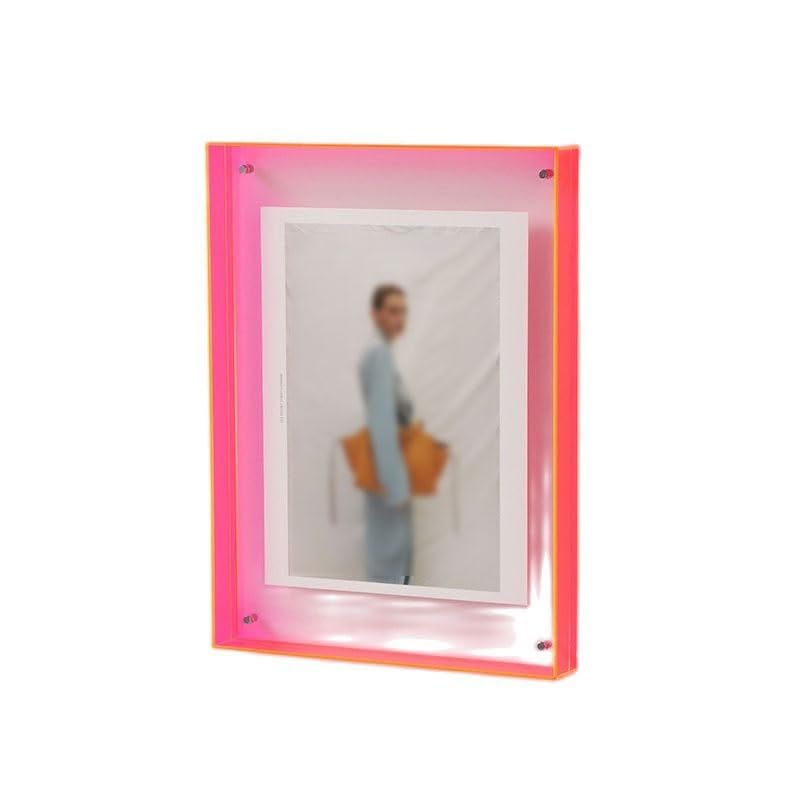 Cornice portafoto trasparente in acrilico fai da te, decorazione da parete, tavolo, decorazione creativa e semplice, per corridoio, camera da letto, blu 11 x 14 cm