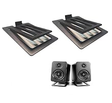 16° Tilted Design – Angled desktop speaker stands direct sound toward your ears for better clarity, letting you enjoy crisp highs and balanced audio during music, gaming, or mixing. Foam Padding Protection – Anti-slip damping foam reduces vibrations ...