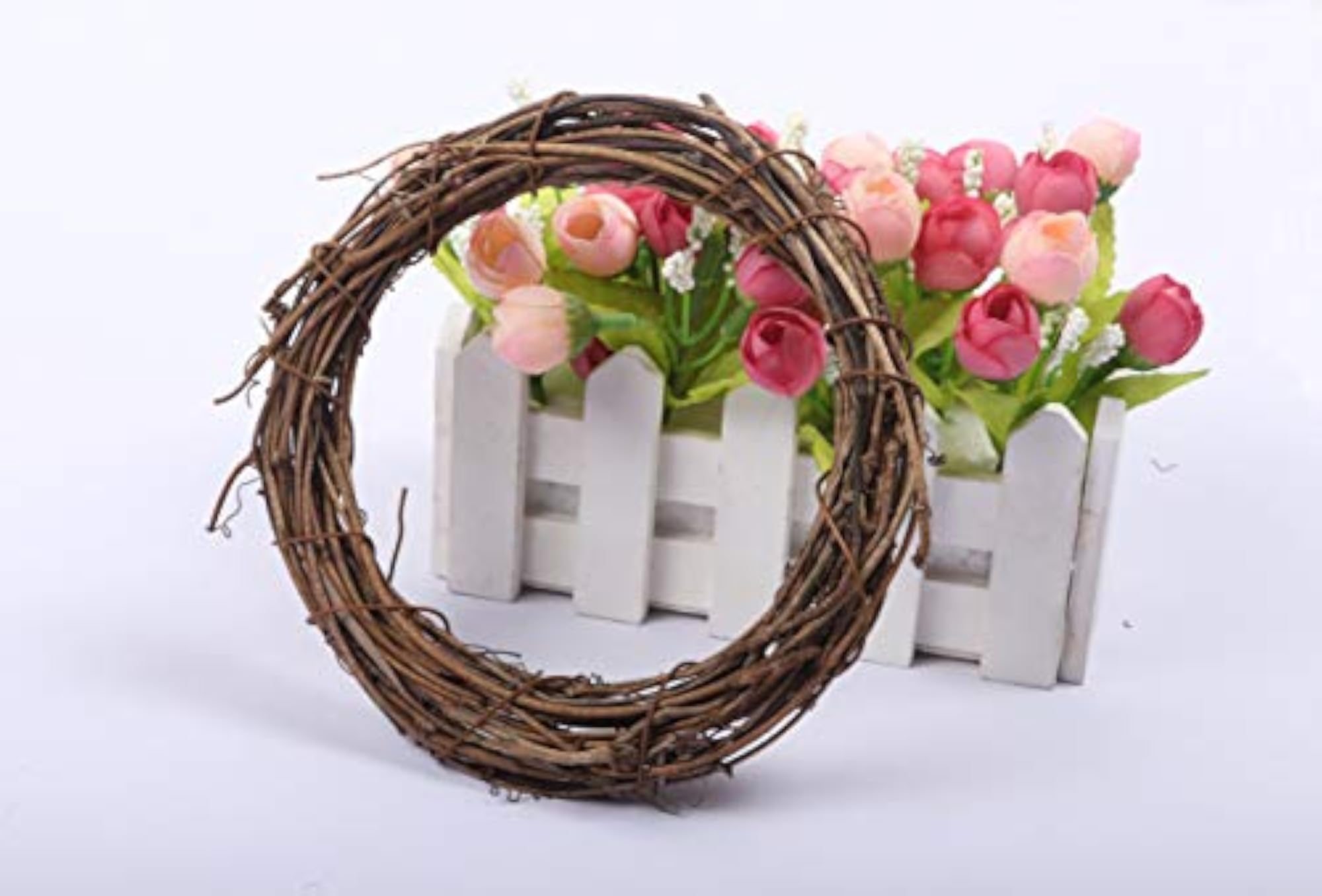 4 Pcs Wooden Grapevine Wreath, Rustic Decor