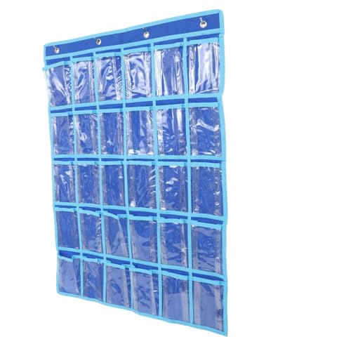 DOITOOL 30number Classroom Hanging Organizer Bag Storage for Cell Phones Calculators Jewelry and More Labels for Easy Identification for