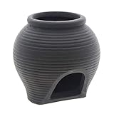 Saim Ceramic Jar Aquarium Decorations Fish Tank Cave Breeding Cones Cave Fish Tank Ornaments for Betta Fish Amano Shrimp Cichlid Bonsai to Play, Hide and Rest, Black