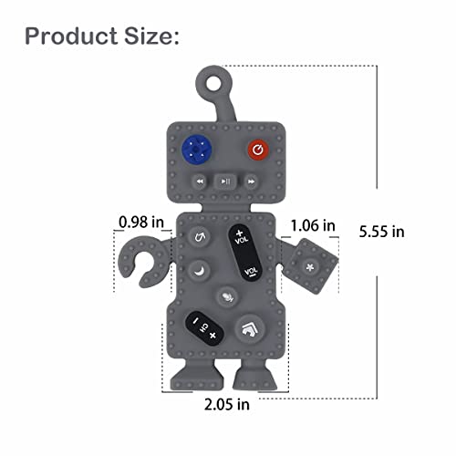 Lknuiyie Baby Robot Shape Teether Toys, Soft Silicone Baby Teething Toy With Reality Press Key thumb #6