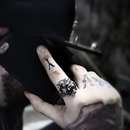 Image of Genuine Stainless Steel Ring for Men Fashion Punk Rock 3D Animal Rings