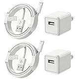 iPhone Charger,Extra Long 2 Pack 10FT Lightning Cable Cube i Phone 12 Charger Charging Transfer Cord Cable with USB Plug Wall Charge Block Travel Adapter for iPhone 14/13/12/11/SE2022/8/7/XS/XR/X/iPad