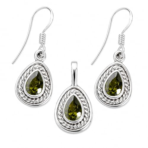 Juego de joyas de peridoto para deslumbrar en tu próxima cita romántica