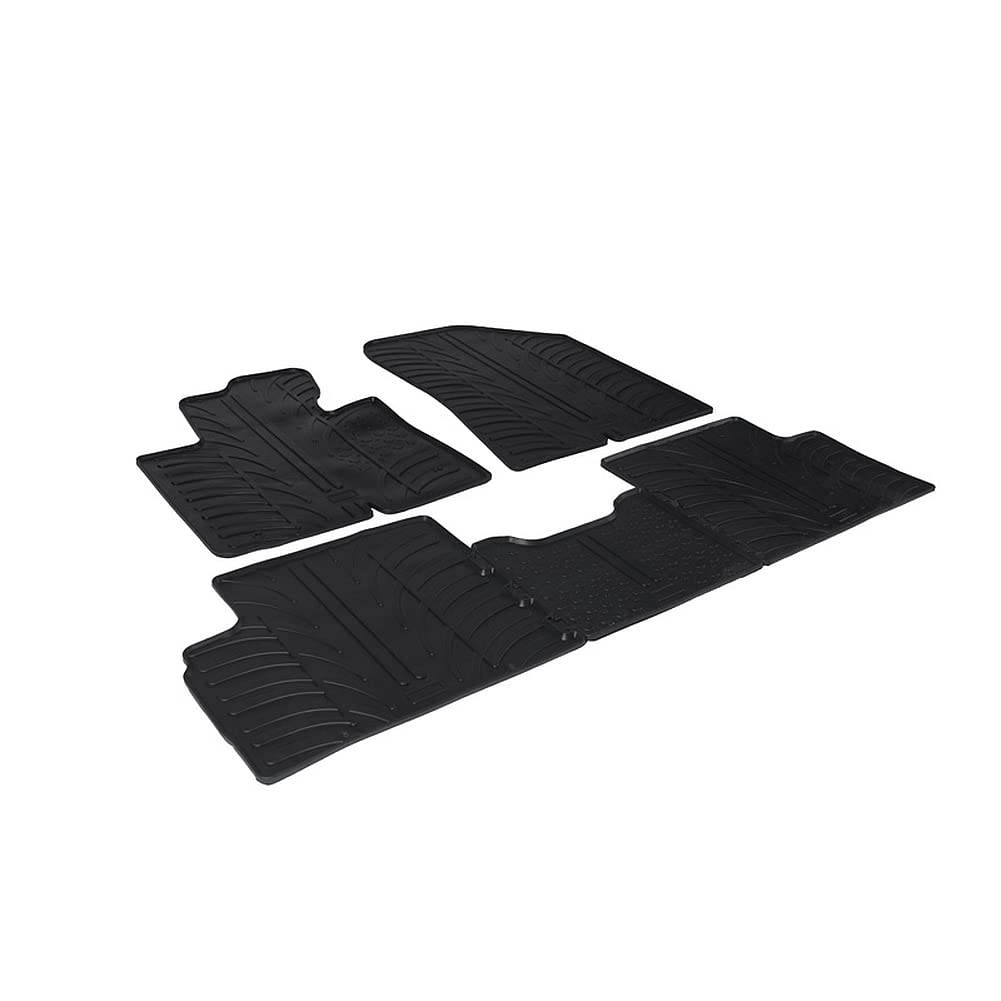 Gledring Rubber Mat Set Compatible with Kia Carens 2013- (4-Piece T-Profile + Mounting Clips)