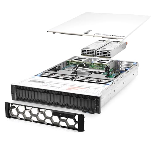 TechMikeNY Server 2.70Ghz 48-Core 128GB RAM 1x Caddies LCD Bezel PowerEdge R740xd NVMe (Renewed)