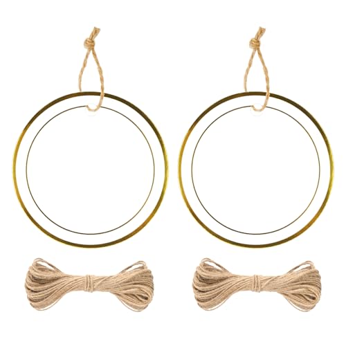 jijAcraft Gold Edge Round Tags: 100PCS White Circle Gift Labels 6CM