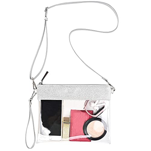 GM LIKKIE Clear Purse for Women Stadium Approved, Transparent Crossbody Shoulder Handbag with Adjustable Shoulder Strap