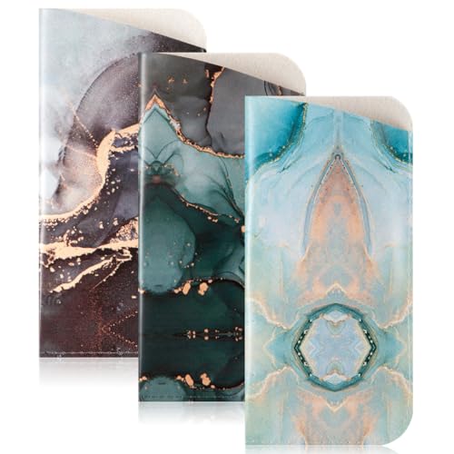 Image of TRIUMPH VISION Reading Glasses Pouch Eyeglass Sleeve Soft Case Slim 3 Pack | Alternative to Bulky Case Lightweight,Neoprene Lined Padded Protect Optical lens Slip in, Cute Pattern Portable for Daily Use