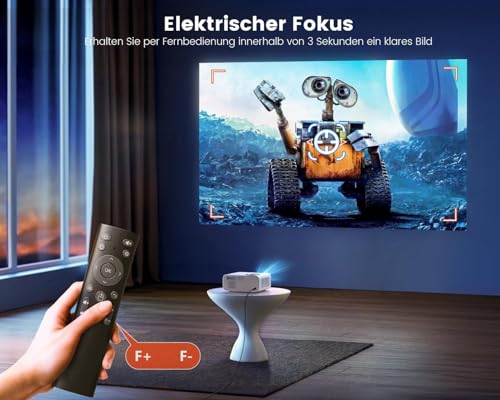 Andriod TV Beamer Full HD 1080P Native WiFi Bluetooth Beamer 25000 Lumen 4K Unterstützt...