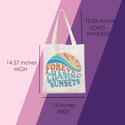 Beach Gift Forever Chasing Sunsets Tote Bag Summer Lover Gift Beach Life Gift (Forever Tote) - Image 2