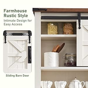 OKD Bathroom Wall Cabinet, Farmhouse Medicine Cabinet with Sliding Barn Door & Adjustable Shelves, Storage Cabinet Wall Mounted for Bathroom, Kitchen, Rustic Oak with Antique White OKD Bathroom Wall Cabinet Farmhouse Medicine Cabinet with Sliding Barn Door Adjustable Shelves Storage Cabinet Wall Mounted for Bathroom Kitchen Rustic Oak with Antique White