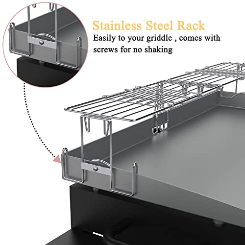 MOASKER Adjustable Griddle Warming Rack for Blackstone 17" 22" 28" 36" Griddles, Stainless Steel Extend Cooking Shelf BBQ Accessories for Blackstone 1554 1517 1883 1984 1666 1650 1825 Grills by MOASKER - Image 5