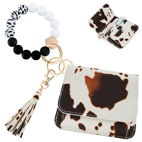 Image of Keychain Wallet for Women,RFID Wristlet Wallet with Beaded Strap