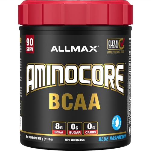 AllMax Nutrition - ALLMAX Nutrition Aminocore Bcaa - 8g Bcaas - 100% Pure Branch Chained Amino Acids - Gluten Free 945 gram Blue Raspberry - -20%