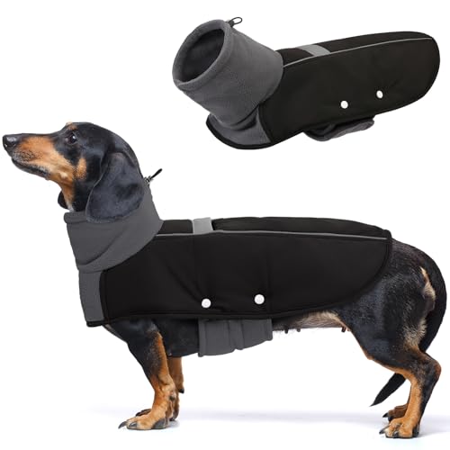 ASENKU Dog Coat, Dog Winter Jackets with Fleece Turtleneck, Windproof, Reflective Pet Snow Jacket...