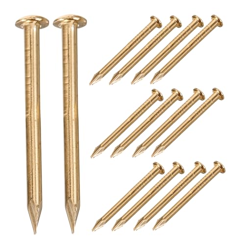 DOITOOL 100pcs Brass Nails 18mm Round for Furniture Decoration DIY Craft Projects