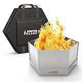Fortus Flame 24" Smokeless Portable Collapsible Fire Pit | USA Made | Compact Smokeless Fire Pit | Camping Stove | Great for Travel | Fire Starter Included | Premium American Stainless Steel