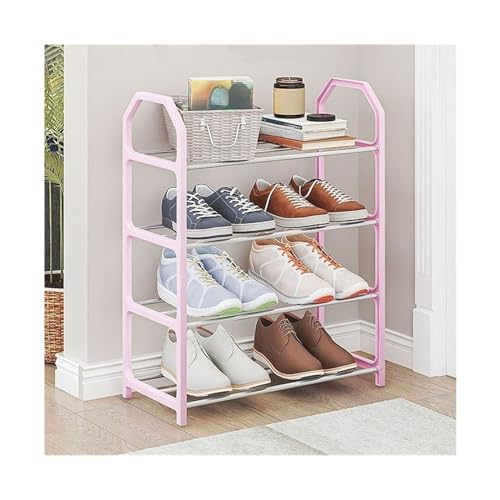 Meuble à chaussures compact étagère rangement acier autonome entrée