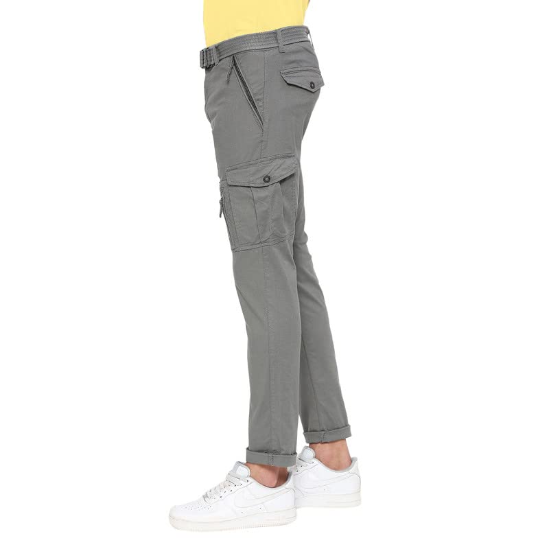 Image of BEEVEE Mens Fixed Waist Cargo Pant with D-Ring Belt.