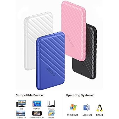 ORICO 2.5 inch External Hard Drive Enclosure USB 3.0 to SATA III for 7mm and 9.5mm SATA HDD SSD Tool Free [UASP Supported] White (25PW1-U3)