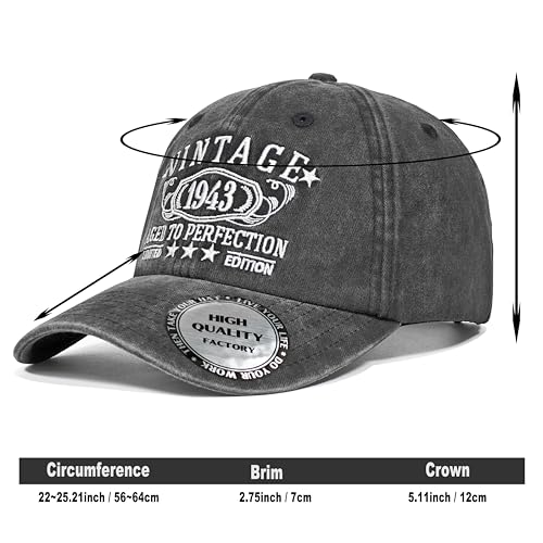 Image of 1926-1996 Birthday Gifts for Men Women,Personalized 30th-100th Birthday Ideas Gift,Parents Vintage Hat