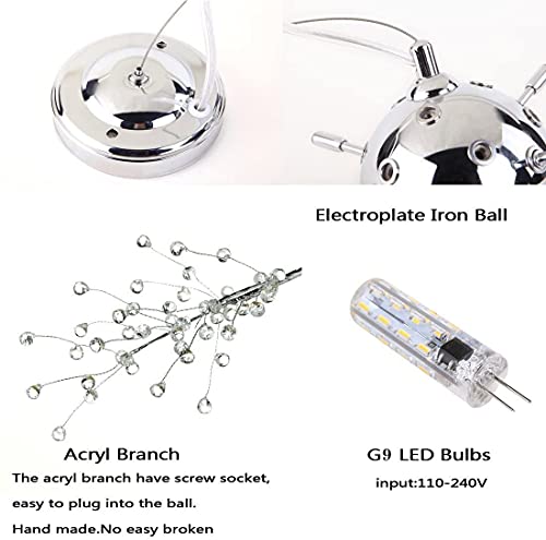 Gdns Chandeliers Firework Led Light Stainless Steel Crystal Pendant Lighting Ceiling Light Fixtures Chandeliers Lighting,Dia 23.5 Inch #TOP7