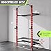 OutdoorVibe Foldable Wall Mounted Squat Rack, 1000LBS Capacity Folding Power Rack with Pull Up Bar, J Hook, Landmine, Folding Squat Rack for Garage&Home Gym