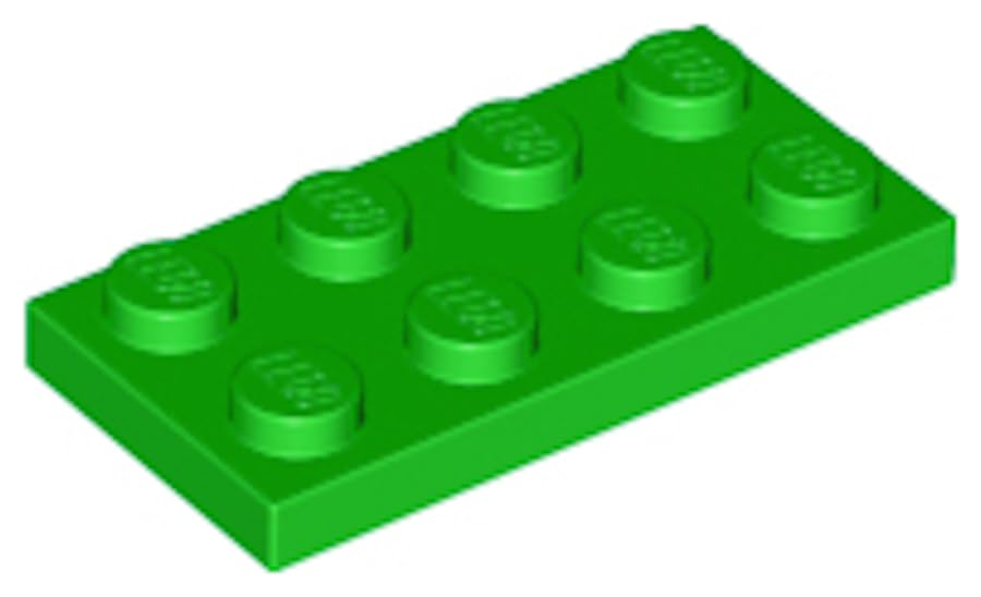 LEGO Construction Plate 2x4, Part 3020 (Bright Green, 10, Bricks) — image 1