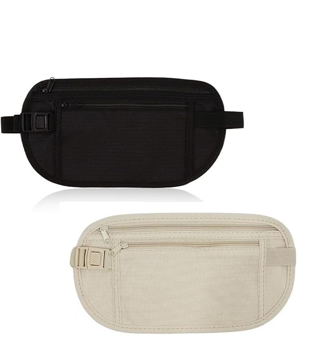 vishbin 2 Pcs Money Belts Bag for Travel Hidden, Anti-Theft Waterproof Pouch - Secure, Comfortable, and Stylish, Adjustable Elastic Concealed Money Belt for Women Men Running Dog Walking(Multicolor)-picture-24