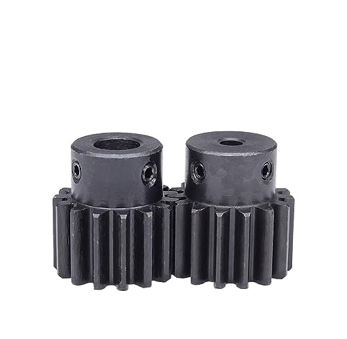Bevel Gear Pinion Hardware Mechanical 1pcs Spur Gear 2 Module-14T/15T Bore Size 8mm Transmission Gears Carbon Steel Teeth Height 20mm(2M-14T)