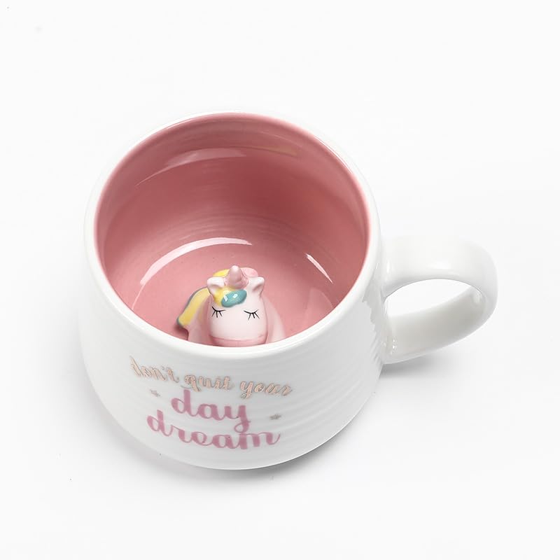 McBecdy Einhorn Tasse Süß 3D Tassen Lustige Tassen für Frauen Milch Tasse Einhorn Geschenke für Mädchen Freunde Kinder Grandma Geburtstags (3d Einhorn)