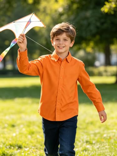 Image of DHTS Boys' Dress Shirts Toddle Boy Long Sleeve Uniform Shirt for Kids