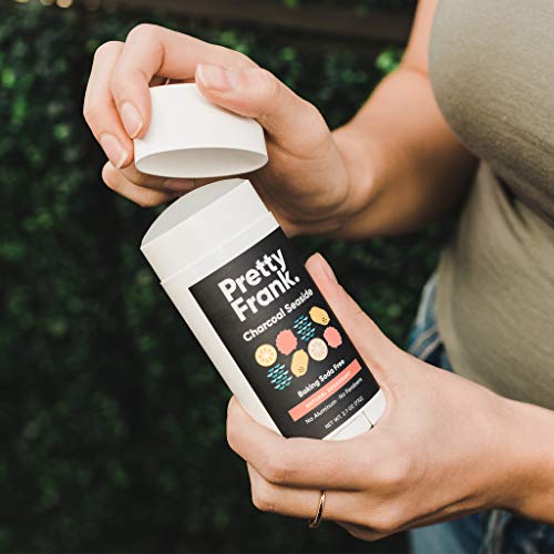 Pretty Frank Natural Deodorant Stick – Baking Soda-Free, Natural Deodorant For Women, Men & Teens, Aluminum-Free, Made With Organic, Safe, And Effective Ingredients (Charcoal Seaside, 1Pk) #TOP2