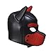 Produktbild AmaMary Hundemaske,Weiche Latex Petplay Hundemaske mit Ohren Welpenmaske Hunde Masken für Cosplay Party Maskerade (rot)