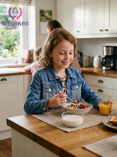 Image of WELAKEN Girls Denim Jackets - Trendy Button-Up Outerwear for Kids