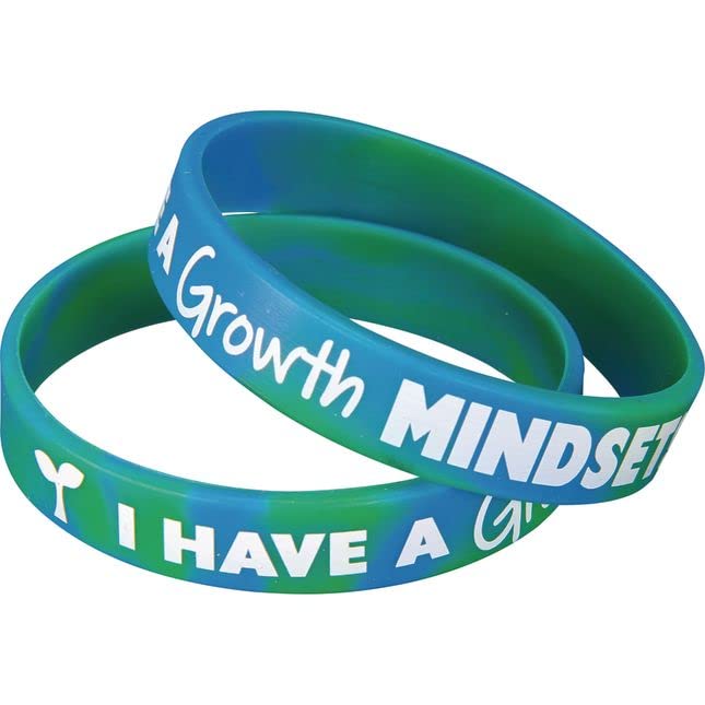 Really Good StuffReally Good Stuff Growth Mindset Silicone Bracelets, Pack of 24 – Encourage Positivity with Colorful Rewards for Students, Ideal for Grades K-5