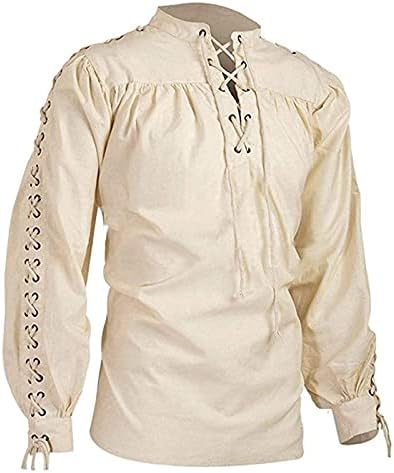 Middeleeuws kostuum, accessoires, middeleeuws Vikingkostuum, Viking-outfit, heren en dames, renaissance-kostuum met riem, zakken, polsbescherming, voor Halloween, carnaval, cosplay (zwart