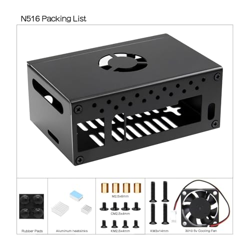 Gabinete metálico para RV2 N516 con ventilador de enfriamiento y disipador de calor de aluminio miniatura 6