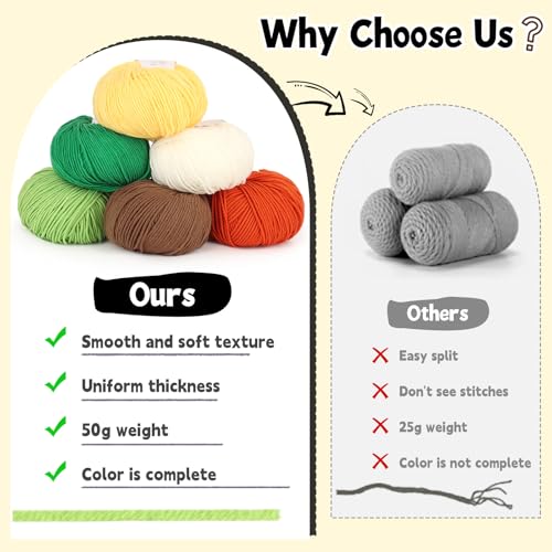 Image of Katech Cotton Yarn for Crocheting-55% Cotton 45% Acrylic-#3 DK (Light)-Super Soft Milk Cotton Yarn-Great Crochet and Knitting Starter Kit for Colorful Craft(Black)