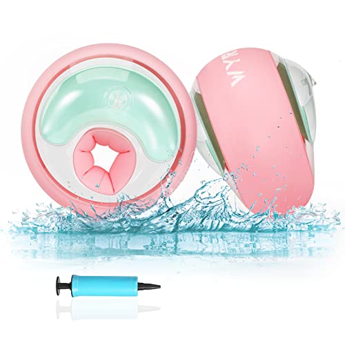 WYRIAZA Brassard Enfant, Brassard Gonflable Bebe 2-6 Ans, 6-20Kgs| Brassard Piscine Enfant avec 3 Airbags Indépendants (S, Rose)