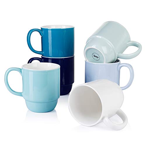 Sweese 609.003 Stackable Mug Set - 21oz Large Coffee Mugs for Coffee, Tea